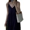 Estilo Hong Kong Moda de Vanguardia Vintage Bolsillo Corta Vaquera Media Manga Chaqueta Vestido Suave Adelgazante Versátil Moderna