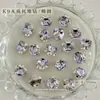 Decoraciones para Uñas con Pedrería Acabado Blanco K9, Pedrería Ovalada sin Base Hielo Azúcar Deslumbrante de Alta Gama, Accesorios de Pedrería para Uñas de Lujo Ligero