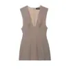 Para Comércio Exterior Transfronteiriço Europeu e Americano Roupas Femininas Aliexpress Mais Vendidas Verão Simples Slim Fit Vestido Sem Manga Listrado Bicolor