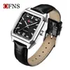 Reloj Cuadrado Ofns, Luminoso, Resistente al Agua, Reloj de Alta Gama para Mujer con Correa de Cuero, Calendario, Reloj de Cuarzo Ligero para Hombre para el Viaje Diario
