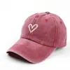 Gorra de Béisbol Lavada Vintage Versátil con Bordado de Corazón de Melocotón para Primavera y Verano Versión Coreana Delgada Gorra Suave con Visera de Pato para Hombres Tendencia