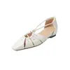 Sandálias Fechadas Elegantes 4cm Moda Verão 2026 Novas Quadradas Planas Slip-On Versáteis Chinelos Preguiçosos para Mulheres
