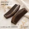 Peine de sándalo negro y dorado, de doble cara, portátil, natural, para uso doméstico, con dientes finos, logotipo grabado y mango largo, con diseño de madera tallada