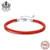 Pulsera Roja Trenzada de Plata de Ley con Interfaz Roja del Año de Vida de Ivor Moda Pulsera de Plata S925 Outlet de Fábrica