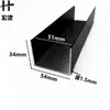 Liga de alumínio canaleta em forma de U preto fosco 54*34 diâmetro interno 51 canaleta de alumínio material de alumínio em forma de U fenda para cartão tira de borda canaleta única trilho guia de alumínio