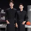 Ropa de Trabajo de Chef China de Cinco Botones Otoño e Invierno Manga Larga Ropa de Trabajo de Chef de Hotel de Catering Cocina Ropa de Trabajo