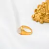 Anillo de Moda Simple Hip-hop Ágata Estilo Frío Sencillo 2022 Niche ins Retro Acero de Titanio Chapado en Oro de 18K para Mujer