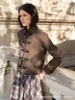 Comércio Exterior Transfronteiriço atacado de roupas femininas, novo design retrô moda estilo europeu e americano blazer curto abotoado com gola alta