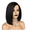 Nuevo Producto en Plataformas Independientes: Peluca Transfronteriza, Estilo Bobo de Cabello Corto Lacio con Raya en Medio para Mujer, Fibra Sintética, Stock Listo de Fábrica, Cabello Corto de Una Pieza para Dropshipping