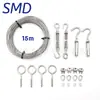 Kit de suspensão de cabo de aço revestido de plástico em aço inoxidável Acessórios de cabo para luminária de jardim Fivela de parafuso fixo com mandíbula