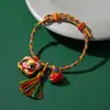 Pulseiras Trançadas Coloridas Feitas à Mão para o Festival do Barco-Dragão, Pulseiras de Fio de Cinco Cores, Pulseiras de Fio de Cinco Cores para Bebê, Pulseiras Tradicionais Feitas à Mão