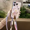 Adecuado para Funda de Teléfono Móvil Oppo Textura Silicona Bolso Nuevo Correa de Mano Dibujos Animados Lindo Pareja A Prueba de Polvo Versión Q Juvenil