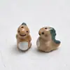 Cuentas de Cerámica con Agujero Recto de Ciervo Pequeño Pintado de Dibujos Animados, Dinosaurio, Cachorro para Pulsera, Collar, Colgante, Accesorios de Joyería, Envío 48h