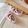 Zapatos de suela blanda para niños, zapatos de princesa para bebé, zapatos para bebé estilo Mary Jane, zapatos de piel, rosa, primavera y otoño, plateados para niñas