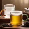 Atacado 100ml Vidro Borossilicato Colorido Xícaras de Chá com Alça Simples Copos Canecas de Vidro para Café Chá