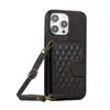 Adequado para Apple 17 Pro Max Porta-Cartão de Diamante Crossbody Capa Traseira para Celular Iphone16E/15 com Cartão