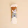 Meias de chão transfronteiriças para adultos, meias grossas, femininas de outono e inverno, com forro de fleece, quentes, grossas, antiderrapantes, meias de confinamento, para dormir, fleece de coral