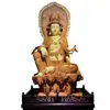 Grande Escultura em Madeira Buda Maitreya Barriga Grande Madeira Maciça Ornamentos para Sala de Estar Esculpido Guan Gong Guanyin Estátua Vermelha para Desktop