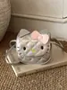 Bolsas para Niñas, Lindos Gatitos de Dibujos Animados, Bolsas Pequeñas de Mano Acolchadas Bordadas con Hilo, Accesorios de Monedas para Niños Bebés, Bolsos Cruzados