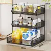 Estante de almacenamiento de escritorio, gabinete lateral de mesa de comedor, estante de bocadillos de varias capas, portavasos y portabolsitas de té, estante para tazas de encimera de entrada, organizador de almacenamiento de tazas