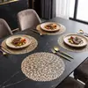 Simple Estilo Europeo Bronceado Mantel de Mesa Material PVC Estera Impermeable Aislante al Calor Charola para Café Mantel para Filete Posavasos Al por Mayor