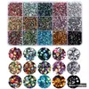 Set de 15 rejillas de diamantes AB de fondo plano de resina en colores jelly, diamantes para decoración de uñas de colores mixtos, diamantes adhesivos DIY hechos a mano, set de accesorios de diamantes transparentes grandes