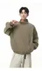 Sudadera con cuello medio alto y cremallera diagonal, nuevo estilo de otoño, dobladillo con corte dividido, top pullover casual holgado de nicho