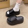 Pantuflas Personalizadas de Fábrica con Suela Gruesa de 8 cm para Aumentar la Altura para Mujeres, Calzado Exterior de Verano, Chanclas de Playa Suaves de una Tira para Mujeres