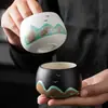 Taza de Té Cerámica Taza Maestra Individual Taza Única Marea Nacional Ciudad Prohibida Wenchuang Vintage Taza de Té Pintada a Mano Caja de Regalo Regalo de Acompañamiento