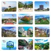 Ímã de Geladeira de Vidro Cênico de Jiaozuo Pico da Montanha do Desfiladeiro Qinglong Pavilhão Picos em Camadas Vista Distante Grande Cenário Turismo Cultural Casa Atrativo Magnético Ornamento