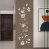 Colagem Transfronteiriça Flor Rosa Espelho Adesivos de Parede Acrílico Autoadesivos para Sala de Estar, Quarto, Fundo de TV e Decoração de Entrada