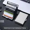 Porta-Cartões Antifurto e Antidesmagnetização de Aço Inoxidável Portátil para Homens e Mulheres, Estojo de Cartões Compacto e Simples com Bloqueio Rfid, Clipe de Cartão de Metal