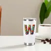 Taza de coche de acero inoxidable de 20 oz, doble vacío, sublimación, taza para hielo, taza térmica portátil para exteriores, logotipo