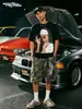 Stewell Aria Estilo Callejero Americano Old School Retro Milenial Transfronterizo Cuello Redondo Hombro Caído Manga Corta