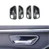 Adequado para BMW Série 3 2013-2019, acabamento interno padrão fibra de carbono para o painel interno da porta, com adesivos refletivos na parte interna da porta