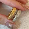 Anillo de Espiga de Trigo Brillante Estilo Vintage con Diamantes para Mujer, Anillo de Banda Ancha con Acabado Cepillado Retro, Anillo de Espiga de Trigo en Stock