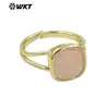 WT-R522 pó de pedra preciosa quadrada colorida glitter de cristal multicolor opcional anel de joia para uso diário para meninas
