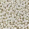 Chapado en Oro Real de 18 Quilates que Conserva el Color, Cuentas Pequeñas de Oro, Cuentas de Cobre, Cuentas Redondas, Cuentas Sueltas, Pulsera de Cuentas Hecha a Mano para Bricolaje, Cuentas Espaciadoras, Accesorios de Joyería