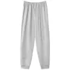 Pantalones de pijama finos de algodón para hombre de verano con puños, talla grande, adecuados para hombres jóvenes con sobrepeso, pantalones largos casuales que se pueden usar afuera