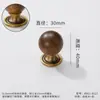 Novas Maçanetas de Madeira de Nogueira Estilo Chinês para Portas de Guarda-Roupa e Armários, Maçanetas Redondas Pequenas de Latão para Gavetas, Estilo Francês Bronze Antigo