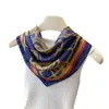 Pañuelo Cuadrado Shawl Estampado de Cadena Seda Sintética Versátil de Alta Gama Bufanda de Cuello Pañuelo para la Cabeza Pañuelo de Seda Bufanda para Mujeres