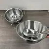Acero Inoxidable Tazón Coreano de Doble Asa Plato de Acompañamiento Caja para Hot Pot Hogar Salida Tazón para Snacks Tazón de Preparación Tazón para Ensalada de Papas Fritas Cuchara