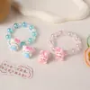 Pulseira Desenho Animado Menina Fofa Crianças Anel Pequeno de Contas Novo Conjunto de Joias Acessórios Tiara de Princesa Adorno de Cabeça