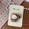 Estilo Coreano Cuero Lindo Dibujos Animados Fruta BB Clip Pasador Animal Pasador Flequillo Pasador Oso Marrón Accesorios para el Cabello de Niñas