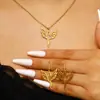 Juego de Joyería de Fénix Hueco Estilo Europeo y Americano, Collar y Pendientes de Pájaro con Diseño Único, Accesorios Minimalistas Elegantes al por Mayor