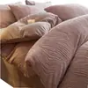 Estilo Luxo Leve Conjunto de Cama de Leite Esculpido de Quatro Peças Outono e Inverno Adicionado Lã Toque de Luxo Conjunto de Cama de Três Peças Capa de Edredom Lençol