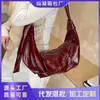 Bolso de Hombro Cruzado Vintage de Cuero Suave Plegado Estilo Bollo, Bolso Casual de Hombro Estilo Perezoso para el Día a Día, Bolso Croissant de Alto Valor