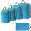 Conjunto de Compressão para Armazenamento de Viagem com 7 Peças para Roupas Sapatos Higiene Pessoal Cosméticos Sacos de Armazenamento Sacos Impermeáveis Armazenamento Portátil