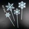 Bandera de pastel de copo de nieve acrílico Tarjeta acrílica para pastel de Navidad Enchufe de decoración de mesa de postre Diseño de escena