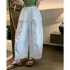 Calça Falsa de Duas Peças com Saia Falsa, Calça Casual com Cordão Elástico, Design Leve e Confortável, Calça Cropped Feminina Fina de Verão